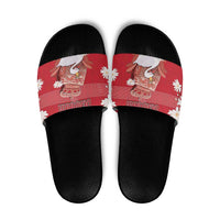 Denmark Slide Sandals Mute Swan With Symbol - Wonder Print Shop
