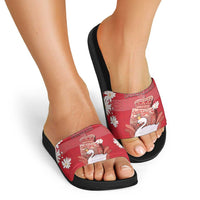 Denmark Slide Sandals Mute Swan With Symbol - Wonder Print Shop