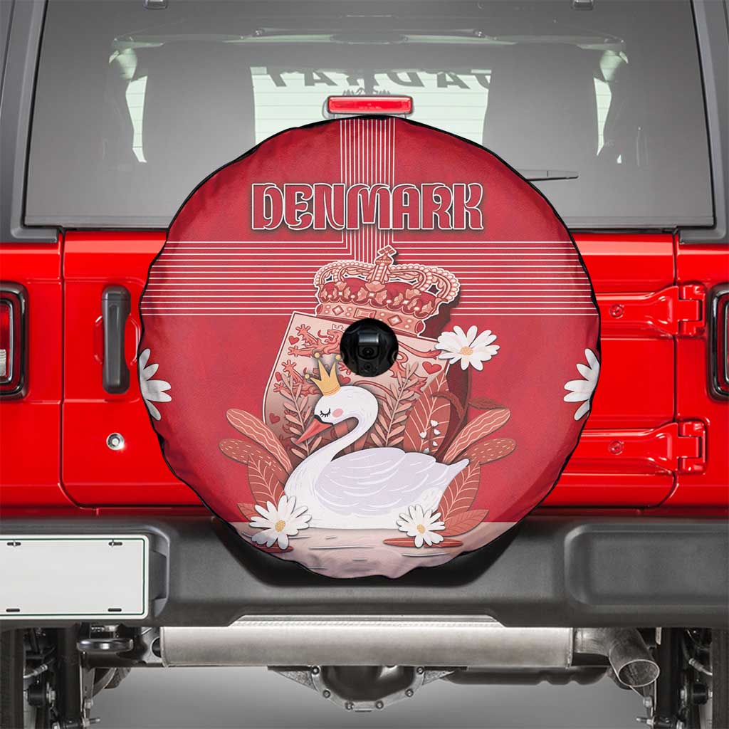 Denmark Spare Tire Cover Mute Swan With Symbol - Wonder Print Shop