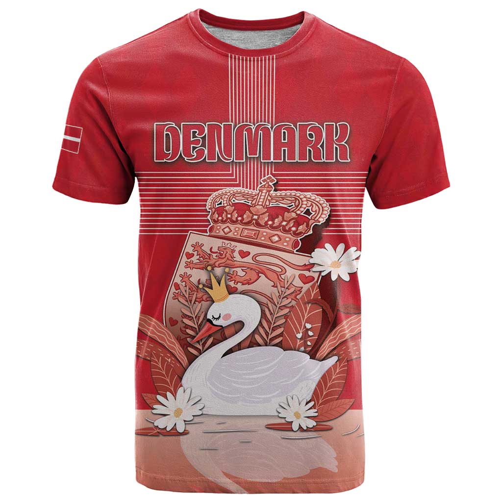 Personalized Denmark T Shirt Mute Swan With Symbol - Wonder Print Shop