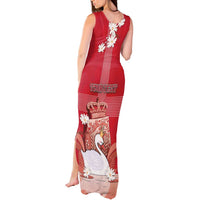 Personalized Denmark Tank Maxi Dress Mute Swan With Symbol - Wonder Print Shop