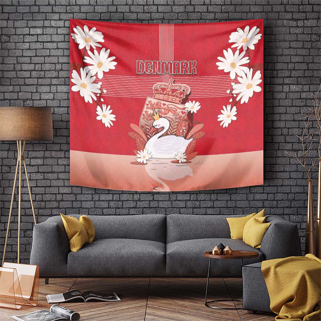 Denmark Tapestry Mute Swan With Symbol - Wonder Print Shop