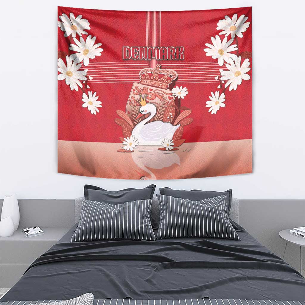 Denmark Tapestry Mute Swan With Symbol - Wonder Print Shop