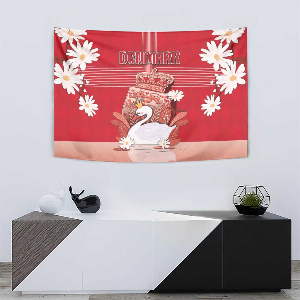 Denmark Tapestry Mute Swan With Symbol - Wonder Print Shop