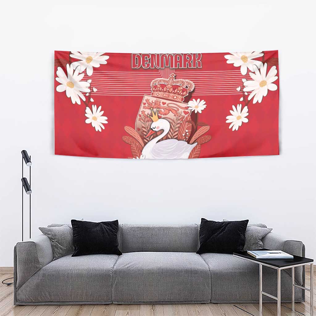 Denmark Tapestry Mute Swan With Symbol - Wonder Print Shop