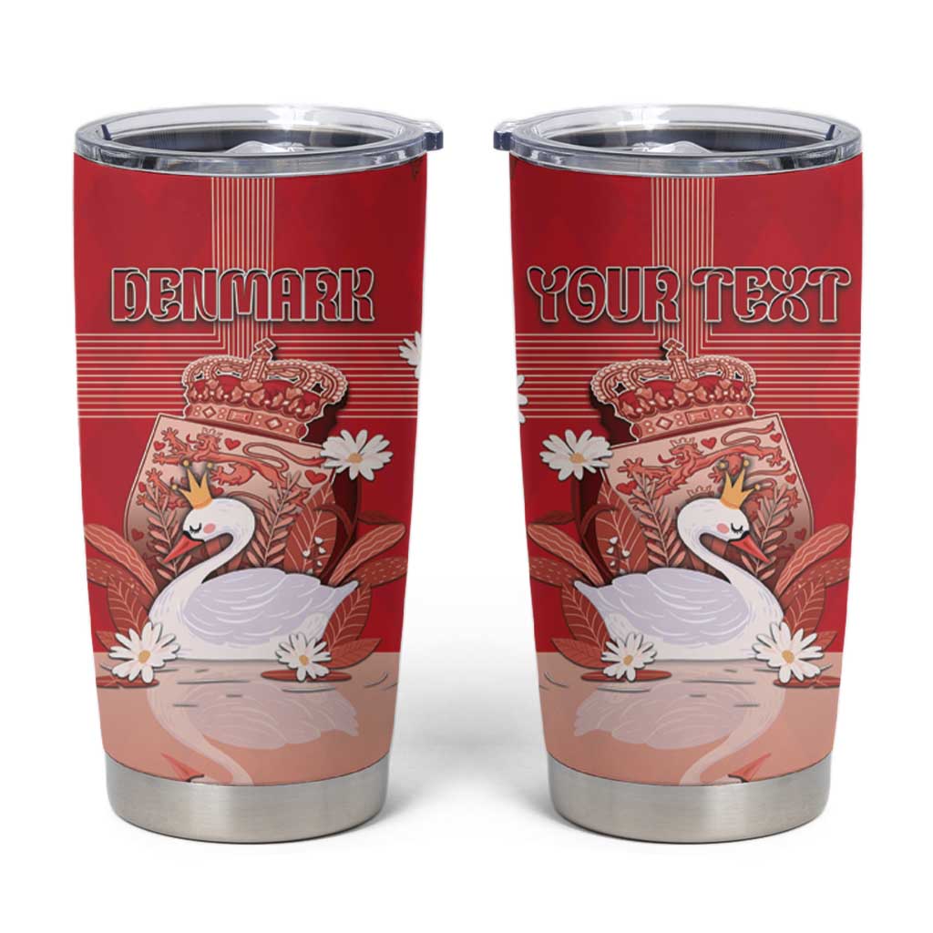 Personalized Denmark Tumbler Cup Mute Swan With Symbol - Wonder Print Shop
