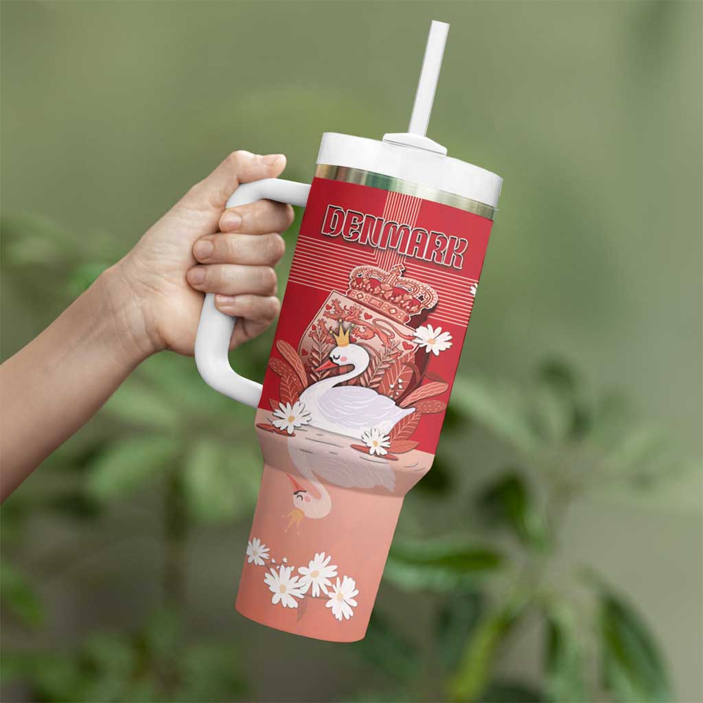 Personalized Denmark Tumbler With Handle Mute Swan With Symbol - Wonder Print Shop