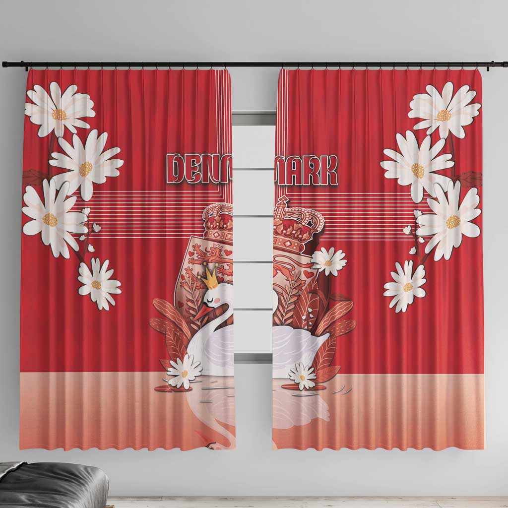 Denmark Window Curtain Mute Swan With Symbol - Wonder Print Shop