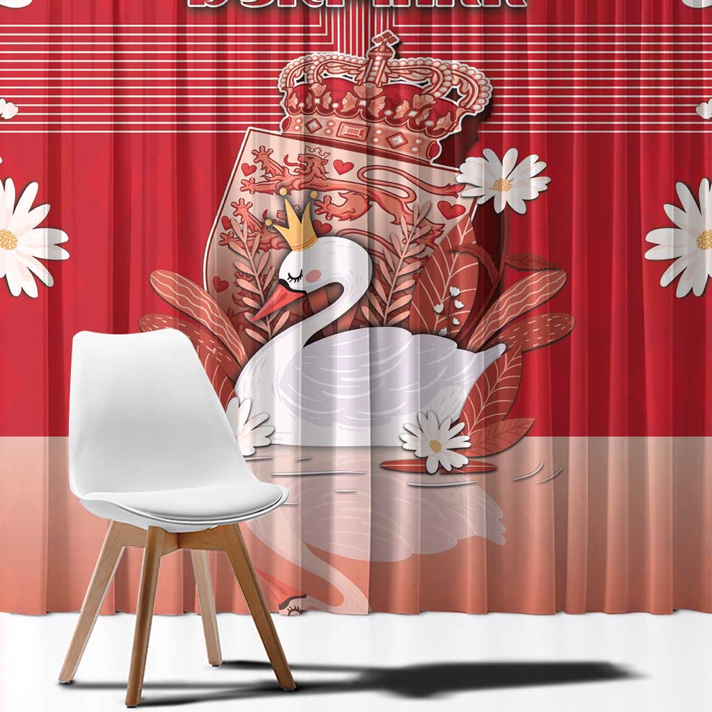 Denmark Window Curtain Mute Swan With Symbol - Wonder Print Shop