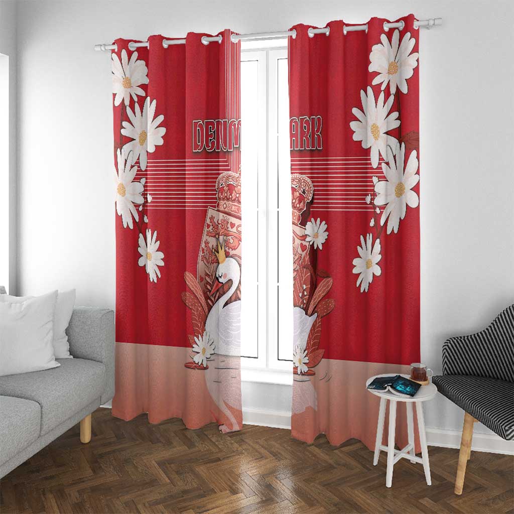 Denmark Window Curtain Mute Swan With Symbol - Wonder Print Shop