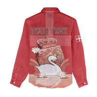 Personalized Denmark Women Casual Shirt Mute Swan With Symbol - Wonder Print Shop