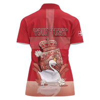 Personalized Denmark Women Polo Shirt Mute Swan With Symbol - Wonder Print Shop