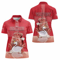 Personalized Denmark Women Polo Shirt Mute Swan With Symbol - Wonder Print Shop