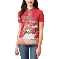 Personalized Denmark Women Polo Shirt Mute Swan With Symbol - Wonder Print Shop