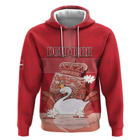 Personalized Denmark Zip Hoodie Mute Swan With Symbol - Wonder Print Shop