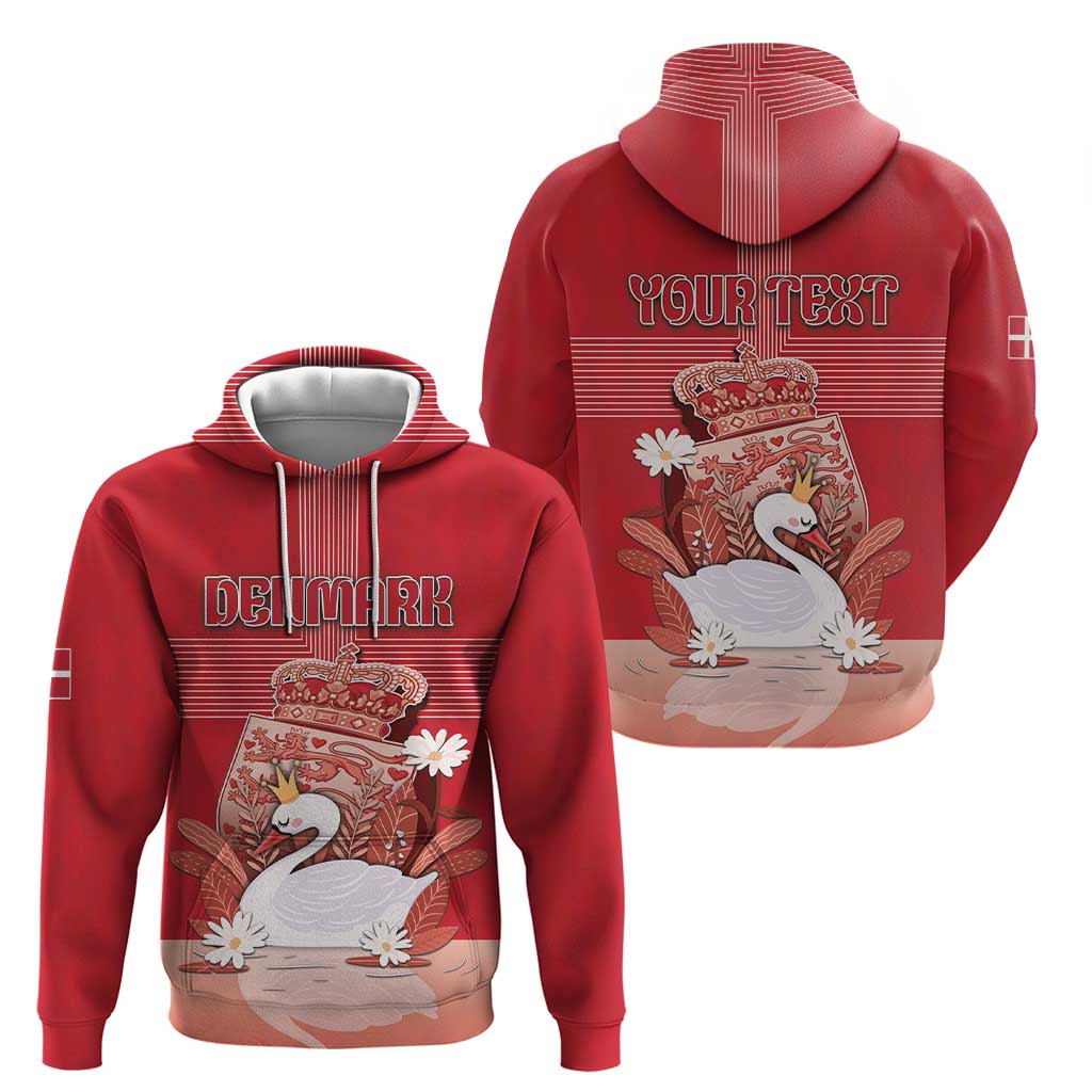 Personalized Denmark Zip Hoodie Mute Swan With Symbol - Wonder Print Shop