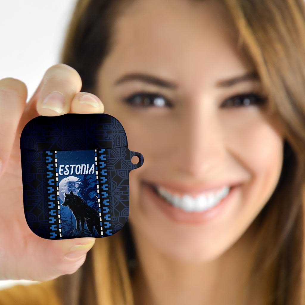 Estonia AirPods Case Night Wolf With Pattern - Wonder Print Shop