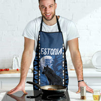 Estonia Apron Night Wolf With Pattern - Wonder Print Shop