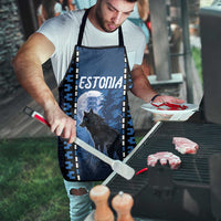 Estonia Apron Night Wolf With Pattern - Wonder Print Shop