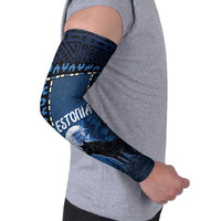 Estonia Arm Sleeves Night Wolf With Pattern - Wonder Print Shop