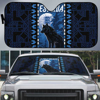 Estonia Auto Sun Shade Night Wolf With Pattern - Wonder Print Shop