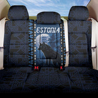 Estonia Back Car Seat Cover Night Wolf With Pattern - Wonder Print Shop