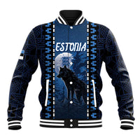 Personalized Estonia Baseball Jacket Night Wolf With Pattern - Wonder Print Shop