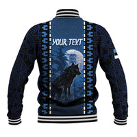 Personalized Estonia Baseball Jacket Night Wolf With Pattern - Wonder Print Shop