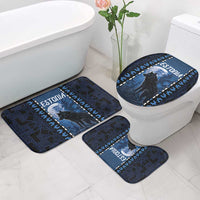 Estonia Bathroom Set Night Wolf With Pattern - Wonder Print Shop