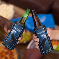 Personalized Estonia 4 in 1 Can Cooler Tumbler Night Wolf With Pattern - Wonder Print Shop