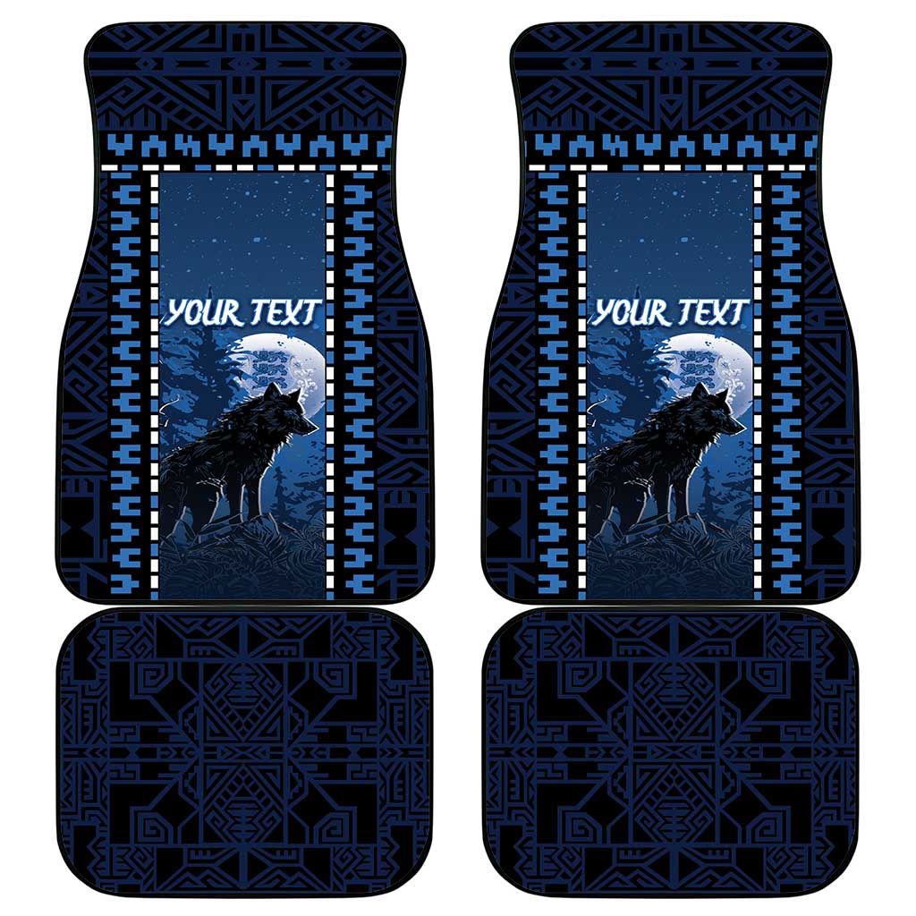 Estonia Car Mats Night Wolf With Pattern - Wonder Print Shop