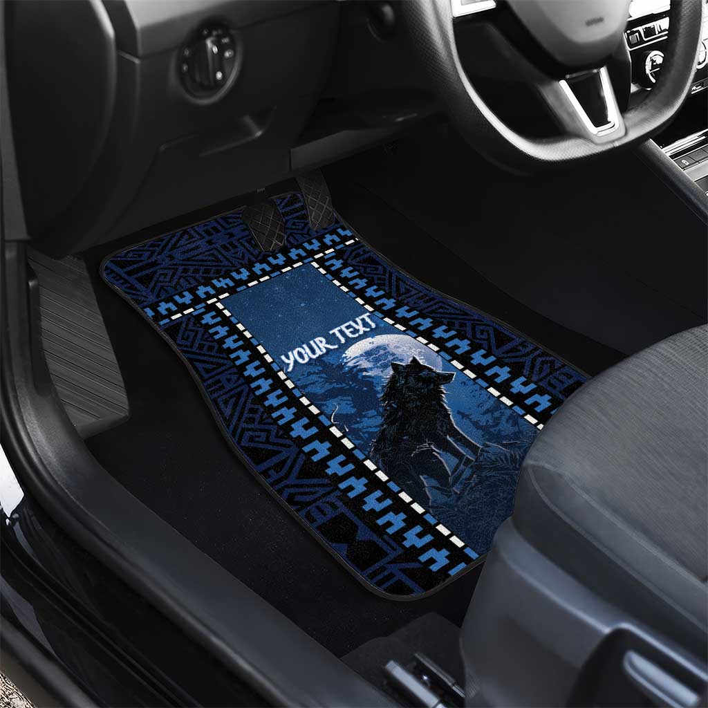 Estonia Car Mats Night Wolf With Pattern - Wonder Print Shop