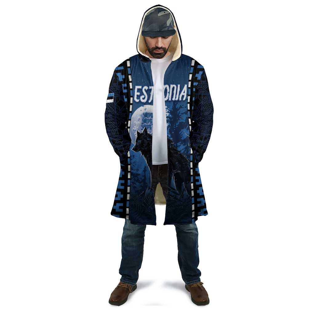 Personalized Estonia Cloak Night Wolf With Pattern - Wonder Print Shop