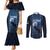 Personalized Estonia Couples Matching Mermaid Dress and Long Sleeve Button Shirt Night Wolf With Pattern - Wonder Print Shop