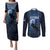 Personalized Estonia Couples Matching Puletasi and Long Sleeve Button Shirt Night Wolf With Pattern - Wonder Print Shop