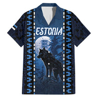 Personalized Estonia Family Matching Mermaid Dress and Hawaiian Shirt Night Wolf With Pattern - Wonder Print Shop