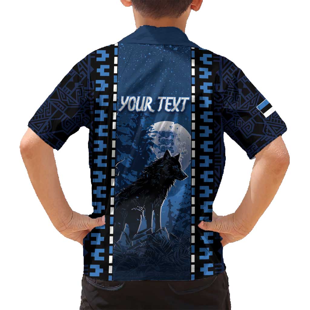 Personalized Estonia Family Matching Off Shoulder Maxi Dress and Hawaiian Shirt Night Wolf With Pattern - Wonder Print Shop