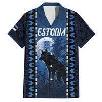 Personalized Estonia Family Matching Puletasi and Hawaiian Shirt Night Wolf With Pattern - Wonder Print Shop