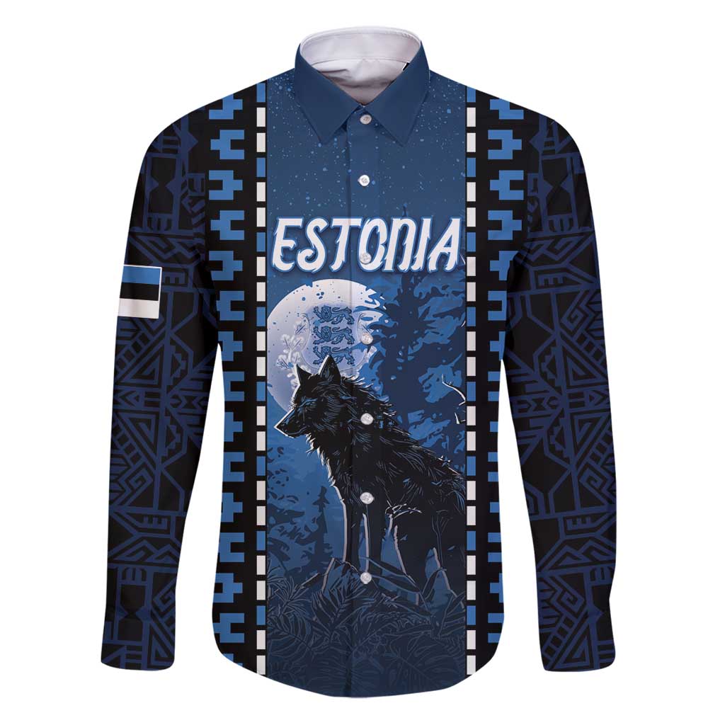 Personalized Estonia Family Matching Puletasi and Hawaiian Shirt Night Wolf With Pattern - Wonder Print Shop
