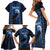 Personalized Estonia Family Matching Short Sleeve Bodycon Dress and Hawaiian Shirt Night Wolf With Pattern - Wonder Print Shop