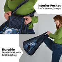 Estonia Grocery Bag Night Wolf With Pattern - Wonder Print Shop