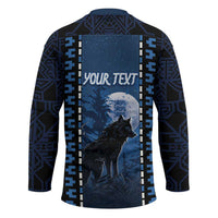 Personalized Estonia Hockey Jersey Night Wolf With Pattern - Wonder Print Shop
