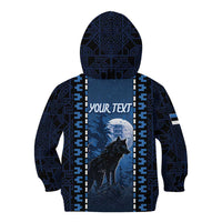 Personalized Estonia Kid Hoodie Night Wolf With Pattern - Wonder Print Shop