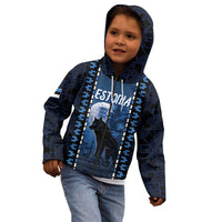 Personalized Estonia Kid Hoodie Night Wolf With Pattern - Wonder Print Shop