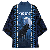 Personalized Estonia Kimono Night Wolf With Pattern - Wonder Print Shop
