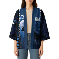 Personalized Estonia Kimono Night Wolf With Pattern - Wonder Print Shop
