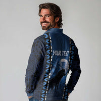 Personalized Estonia Long Sleeve Polo Shirt Night Wolf With Pattern - Wonder Print Shop