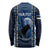 Personalized Estonia Long Sleeve Shirt Night Wolf With Pattern - Wonder Print Shop