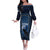 Personalized Estonia Off The Shoulder Long Sleeve Dress Night Wolf With Pattern - Wonder Print Shop