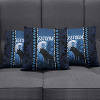 Estonia Pillow Cover Night Wolf With Pattern - Wonder Print Shop